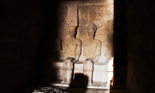 Many Egyptian temples—Abu Simbel among them—were deliberately oriented so that sunlight would flood their interiors during solstices and equinoxes, revealing a profound link between architecture and the cosmos.