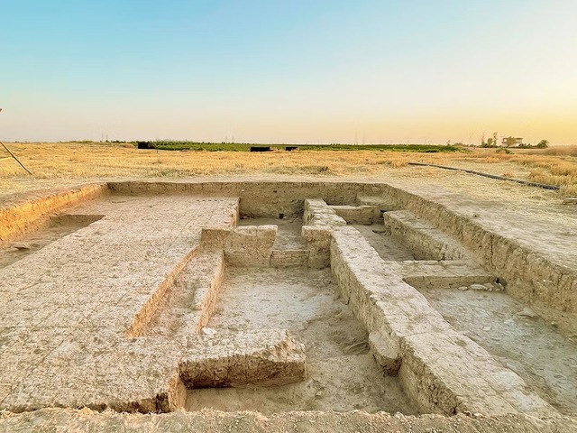 Preserved mudbrick architecture stands tall in a 10x10 meter excavation area within the lower-town palace of Kurd Qaburstan, offering a striking view to the north. (Photo courtesy of Tiffany Earley-Spadoni)