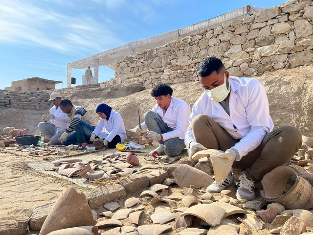 Pieces of history are unearthed and preserved as archaeologists, working under Zahi Hawass' mission, explore the area near Queen Hatshepsut's Valley Temple. (REUTERS/Sayed Sheashaa)