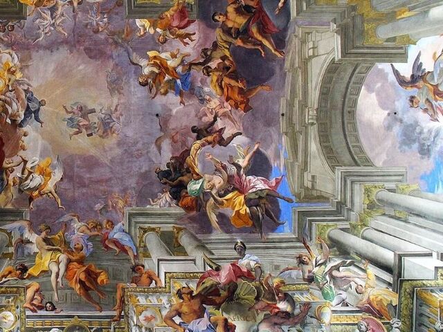 Pozzo’s illusionistic ceiling exemplifies the Baroque period’s fascination with linear perspective, a technique refined by artists since the 15th century