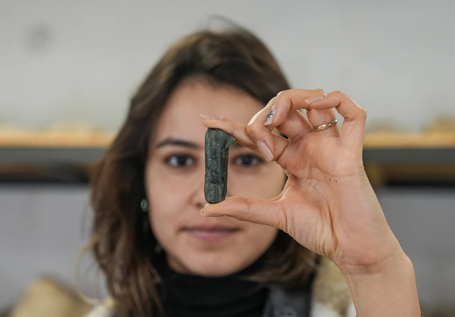 Statue fragments found in the ancient city of Metropolis, once functioning as a "junkyard," were revealed during ongoing excavations in Izmir, Türkiye, January 9, 2025. (AA Photo)