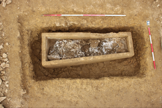 The coffin was unearthed in a modest Roman cemetery, revealing fascinating insights into ancient burial practices. (Credit: Headland Archaeology)