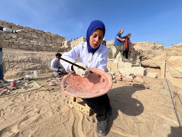 The discovery of ancient artefacts near Queen Hatshepsut's Valley Temple sparks restoration efforts by Egyptian archaeologists and Zahi Hawass' mission team. (REUTERS/Sayed Sheashaa)