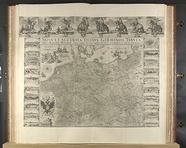 The maps showcased continents and European states, encapsulating the world as understood in the 17th century.