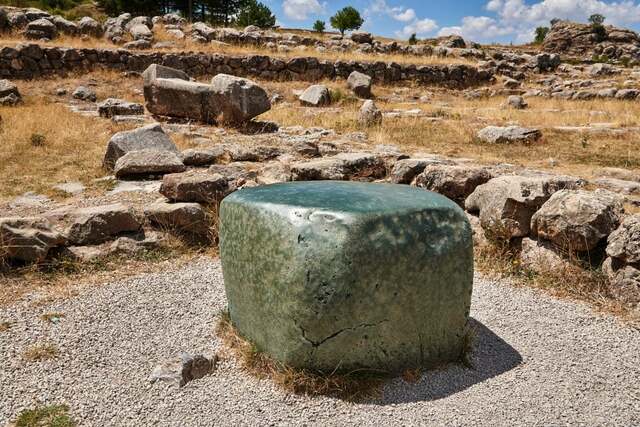 The mysterious Hattusa Green Stone—a relic steeped in ancient history.