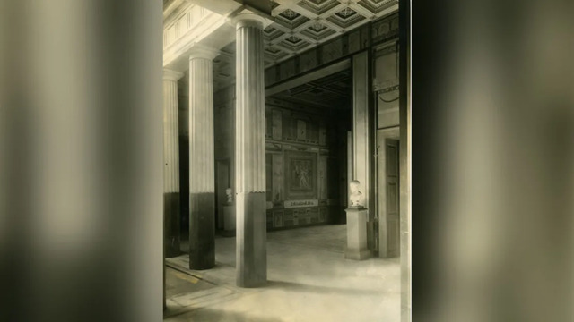 The portrait once graced the courtyard of the Pompejanum in Aschaffenburg, as seen in 1931.