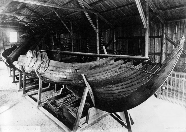 The remnants of a Viking longship uncovered at Gokstad, South Norway. (Image credit: Getty)