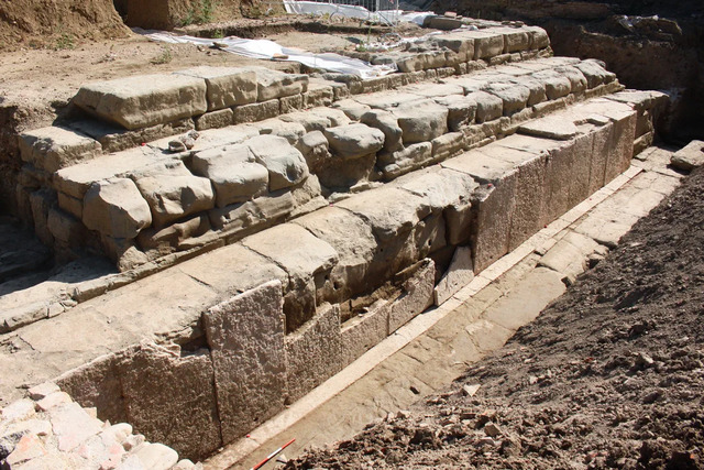 The restored remains of the capitolium temple’s platform, offering a glimpse into Sarsina’s rich Roman history and its cultural significance.