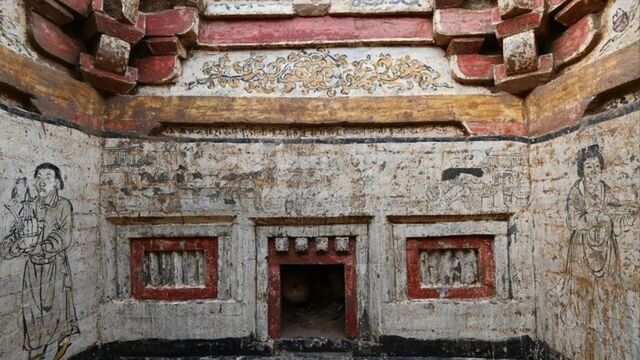 These underground tombs were constructed with bricks and feature elaborate murals, intricate decorations, and lifelike figures. (Image credit: Shanxi Institute of Cultural Relics and Archaeology)