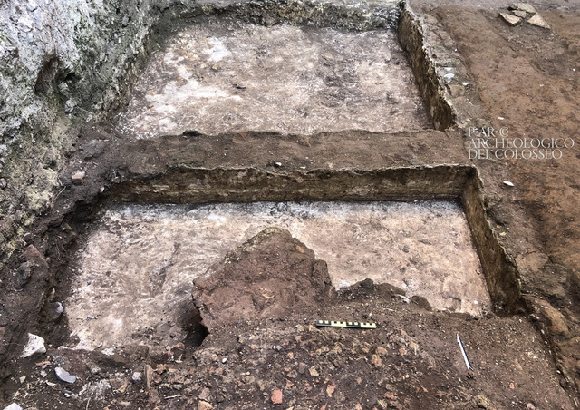 Two large tanks discovered at the ancient pigment workshop. (Photo courtesy of the Colosseum Archaeological Park)