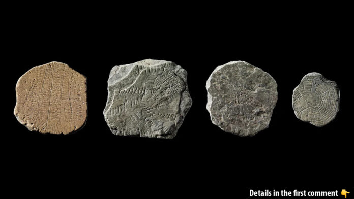 “Sun stones” owe their name to the sun-like carvings adorning stone discs discovered on the Danish island of Bornholm. While the sun is their most frequent motif, some discs also portray other designs, such as rows of crops. (Credit: John Lee/Nationalmuseet, Denmark)