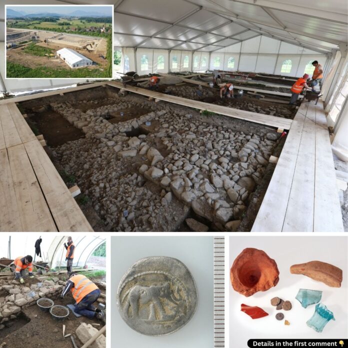 Ancient Footprint: A Roman Complex Unearthed in Swiss Gravel Quarry